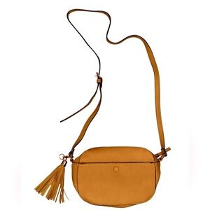 Chic Mustard Crossbody Bag with Tassel